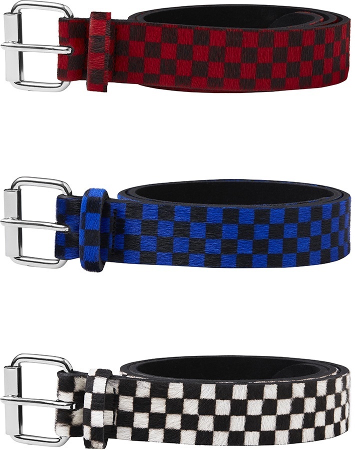 Checker Pony Hair Belt